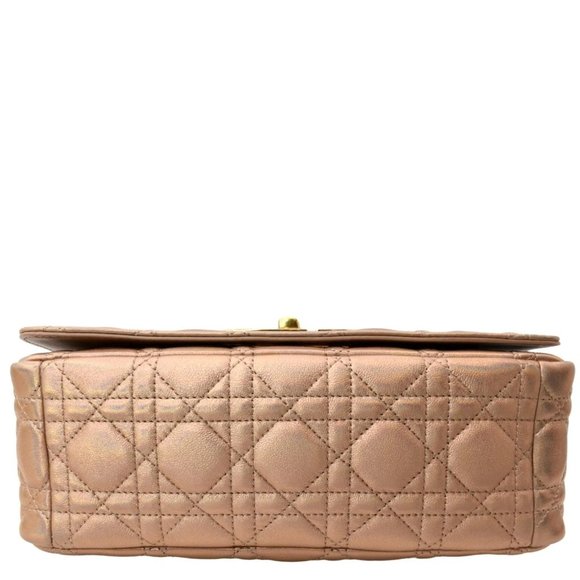 CHRISTIAN DIOR  Medium Caro Iridescent Leather Shoulder Bag Metallic Pink - Picture 7 of 12